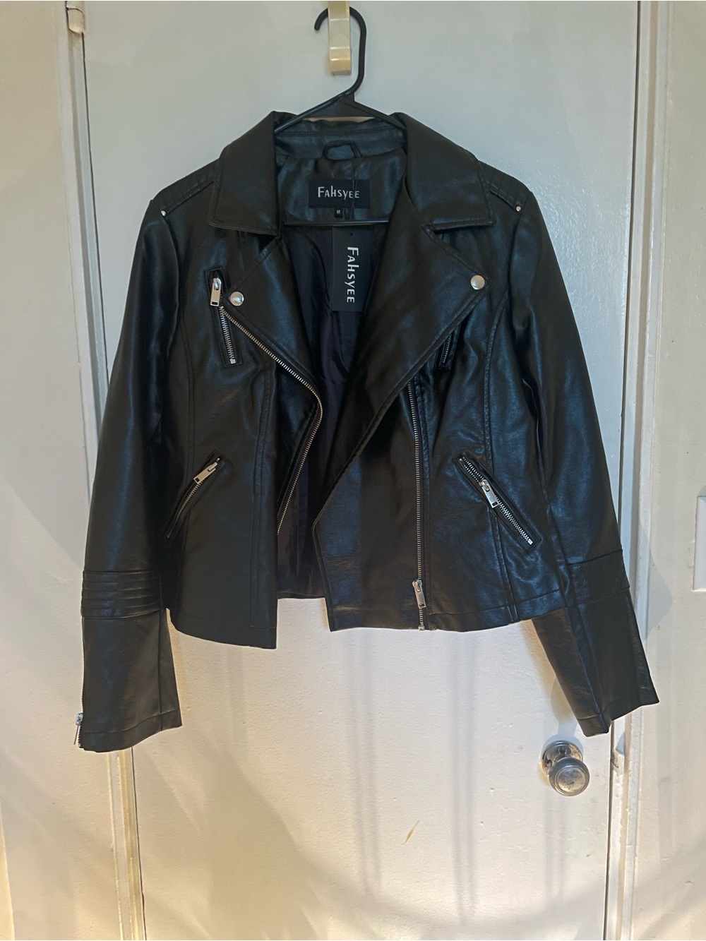 Black Faux Leather Moto Jacket